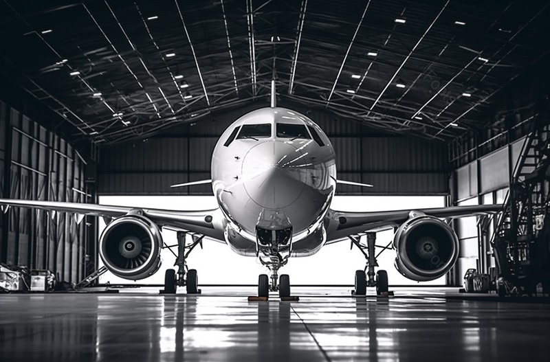 梦想客机机库中的金属飞机,高清,摄影图,摄影图片,图片大全,摄影图免费下载